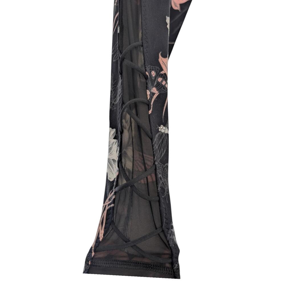 Victoria's Secret Leggings Womens XS Floral Lace Up Mesh Yoga Pants Athletic Gym - Picture 3 of 8